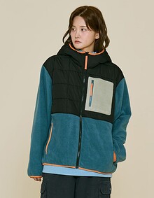 QUILTED FLEECE BOMBER (PEACOCK GREEN)