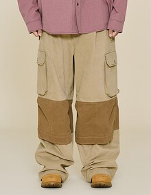 CONTRAST FIREMAN CARGO PANTS (BEIGE)