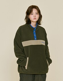 FLEECE CONTRAST ANORAK (KHAKI)