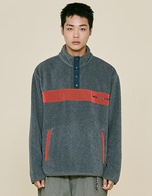 FLEECE CONTRAST ANORAK (GREY)