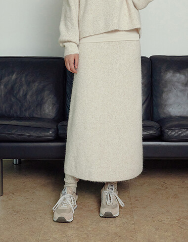 H라인 니트 스커트