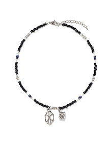 CUBE DUAL SYMBOL NECKLACE (BLACK)