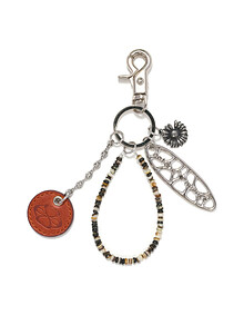 LEAF SYMBOL ABSTRACT KEYRING (SILVER)