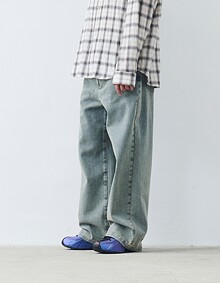 STRAIGHT COMFY DENIM (SAND BLUE)