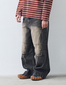GRADATION BIKER DENIM (BROWN)
