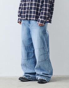 GRADATION BIKER DENIM (WASHED BLUE)