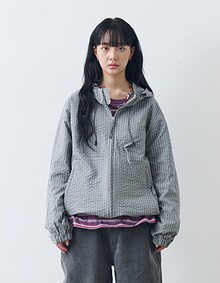 DOUBLE DIAGONAL WIND JUMPER (CHECK GREY)