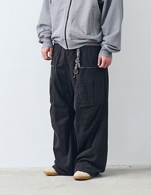 PARACHUTE CONTRAST CARGO PANT (BLACK)