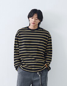 STRIPE COMFY L/S T-SHIRTS (YELLOW)