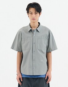 2PK S/S COMFY SEMI CROP SHIRTS (SKY BLUE)