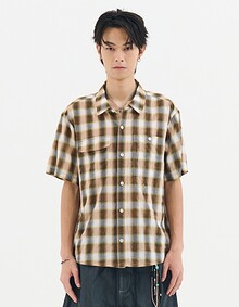 OMBRE CHECK S/S SHIRTS (BEIGE)