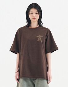 SEMI OVERFIT STAR GRAPHIC T-SHIRT (DARK BROWN)