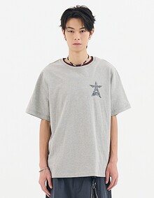SEMI OVERFIT STAR GRAPHIC T-SHIRT (MELANGE GREY)