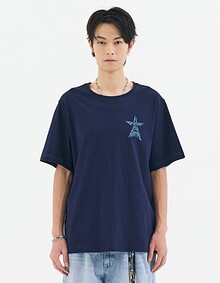 SEMI OVERFIT STAR GRAPHIC T-SHIRT (NAVY)