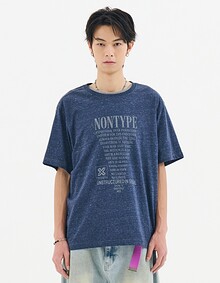 CREDIT TEXT ROLL TEE (MELANGE NAVY)