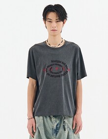 VINTAGE STAR SEMI CROPPED TEE (CHARCOAL)