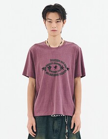 VINTAGE STAR SEMI CROPPED TEE (LIGHT RED)