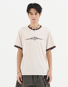 VINTAGE SPACE EMBLEM RINGER TEE (OATMEAL)
