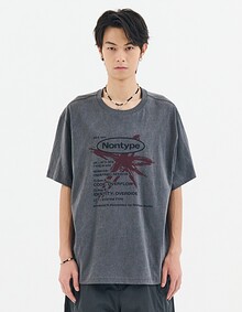 PIGMENT BRUSH STROKE TEE (DARK GREY)