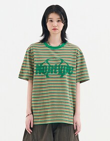 STRIPED LOGO GRAPHIC T-SHIRT (GREEN)