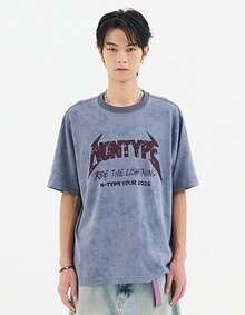 PIGMENT DYED VINTAGE BAND GRAPHIC TEE (BLUE)