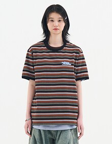 MULTI STRIPE RINGER TEE (BLACK)