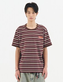 MULTI STRIPE RINGER TEE (WINE)