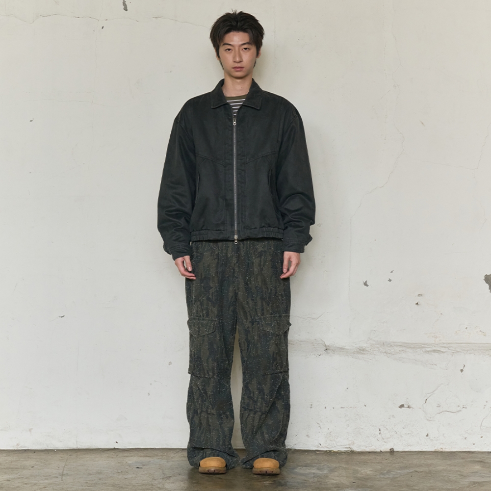 FADED WORK BLOUSON JACKET (CHARCOAL)