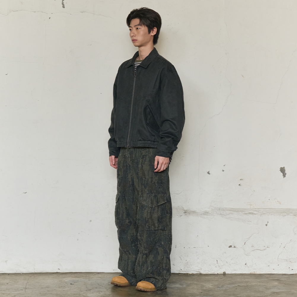 FADED WORK BLOUSON JACKET (CHARCOAL)