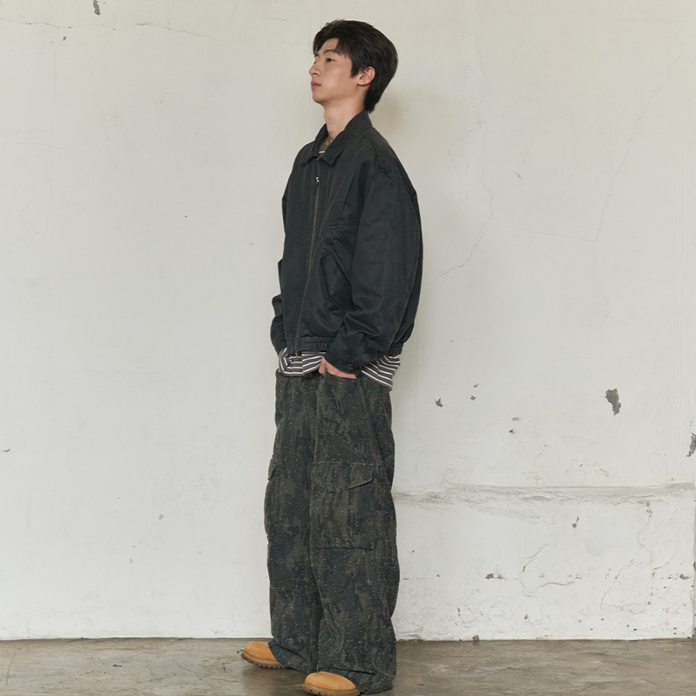 FADED WORK BLOUSON JACKET (CHARCOAL)