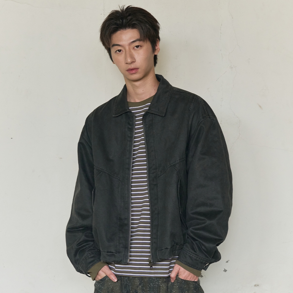 FADED WORK BLOUSON JACKET (CHARCOAL)