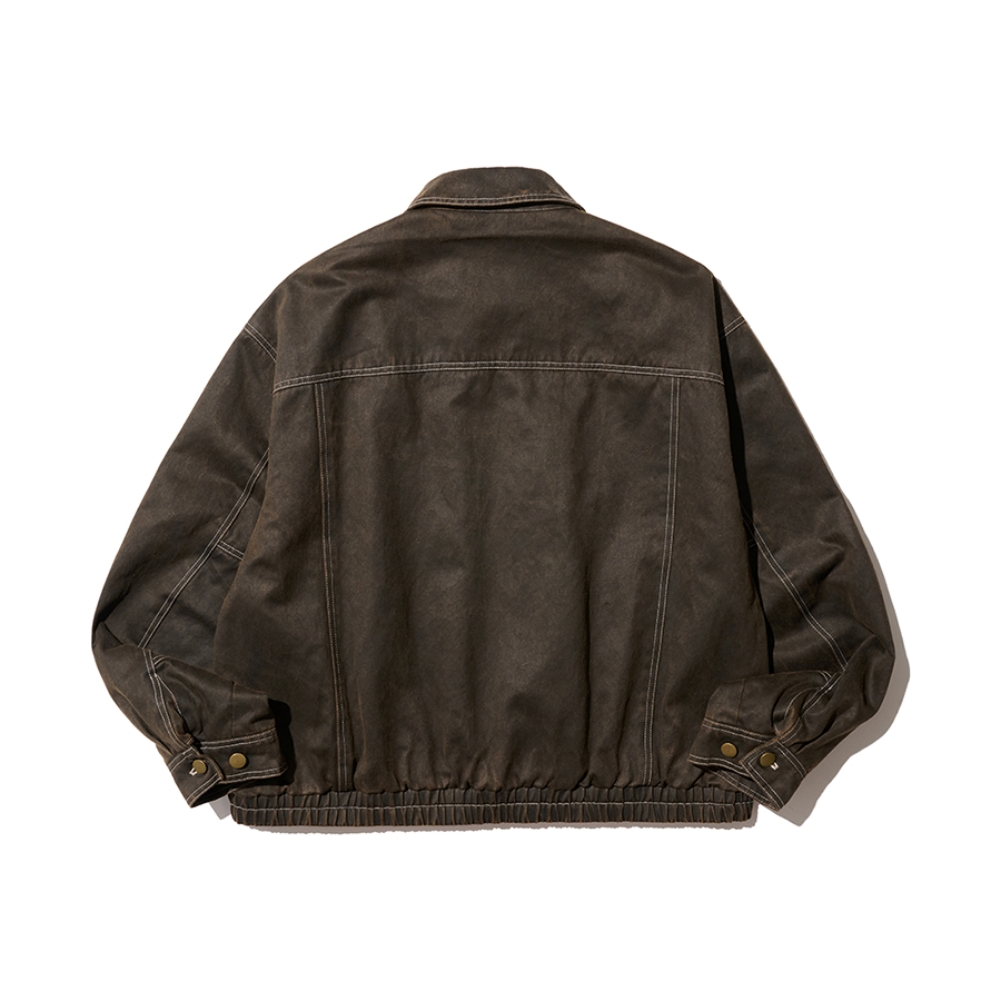 FADED WORK BLOUSON JACKET (BROWN)