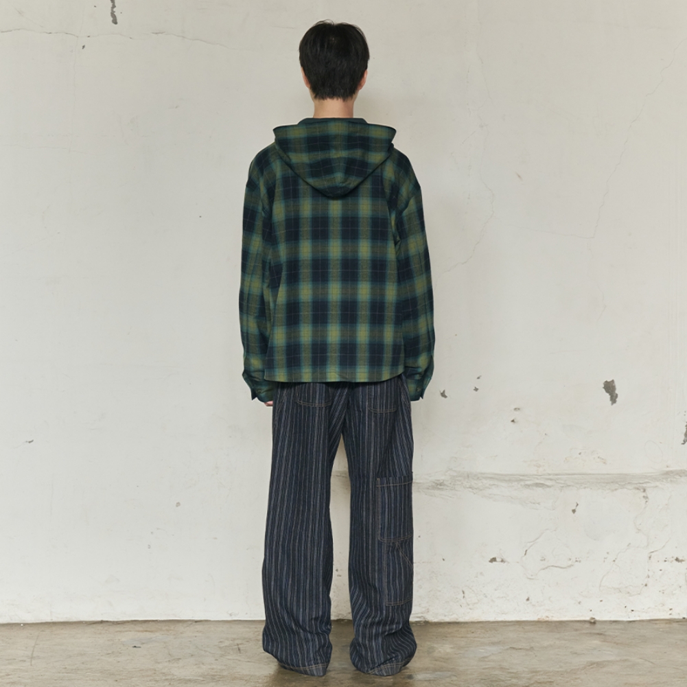 2PK CHECK HOODED JACKET (GREEN)