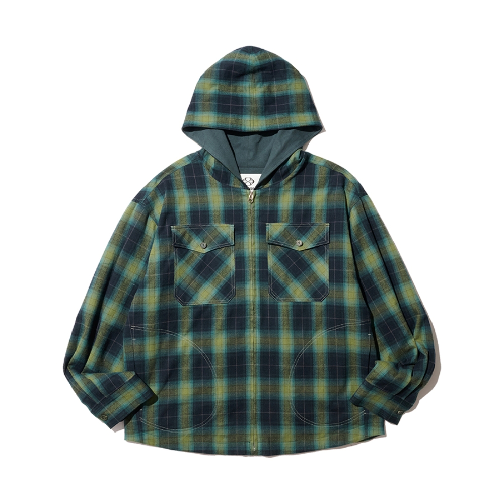 2PK CHECK HOODED JACKET (GREEN)