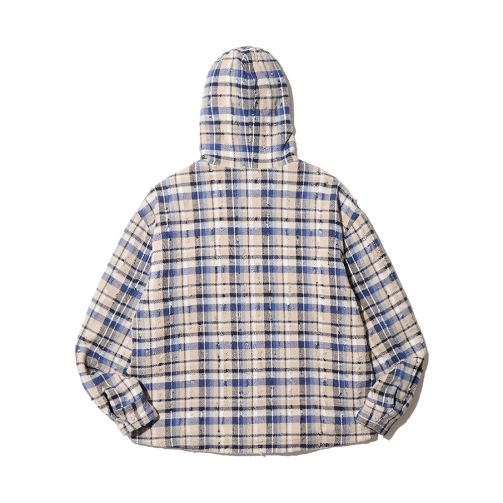2PK CHECK HOODED JACKET (BLUE)