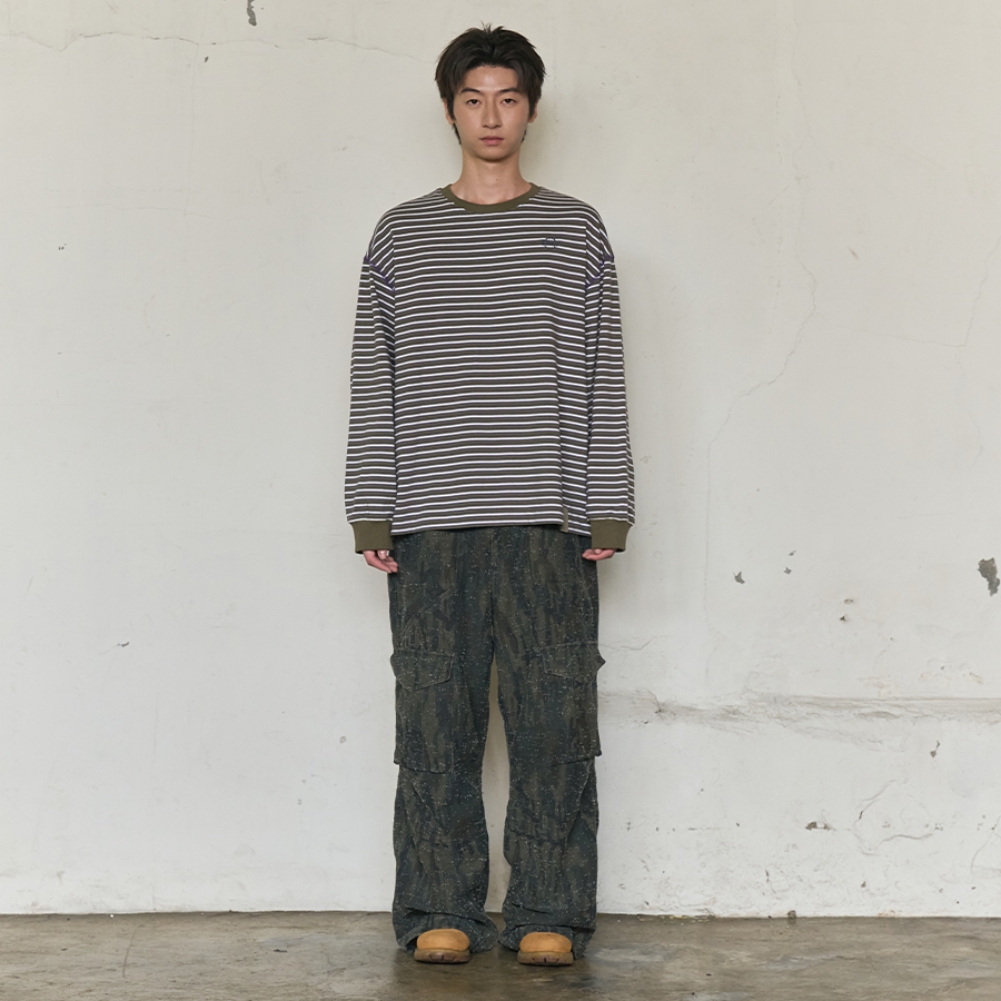 MULTI POCKET CAMO CARGO PANTS (KHAKI)