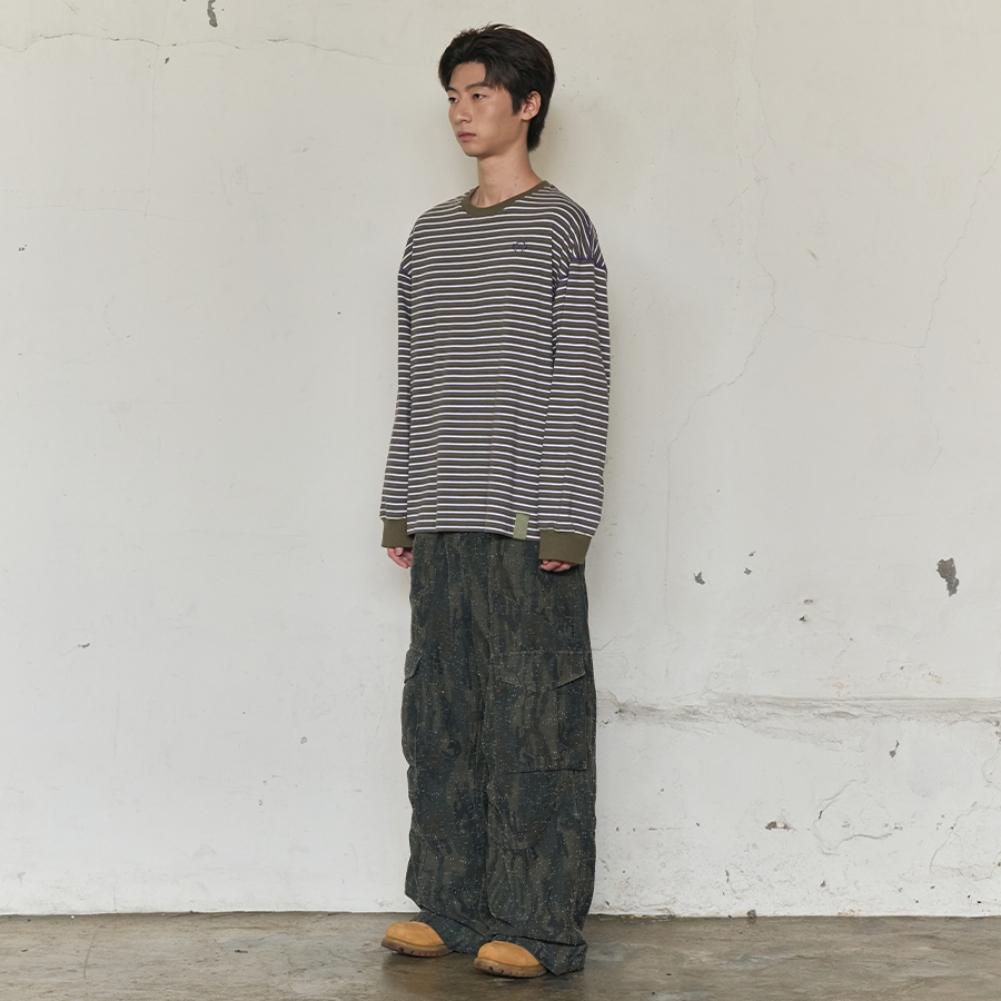 MULTI POCKET CAMO CARGO PANTS (KHAKI)