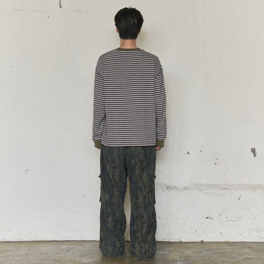 MULTI POCKET CAMO CARGO PANTS (KHAKI)