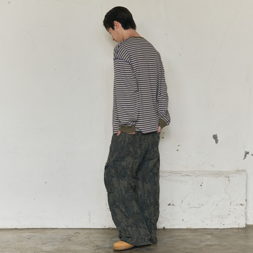MULTI POCKET CAMO CARGO PANTS (KHAKI)