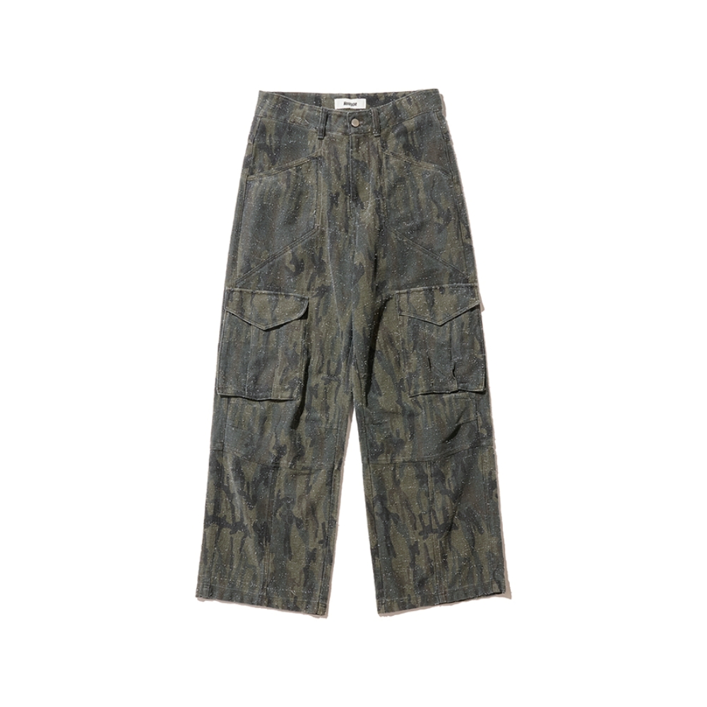 MULTI POCKET CAMO CARGO PANTS (KHAKI)