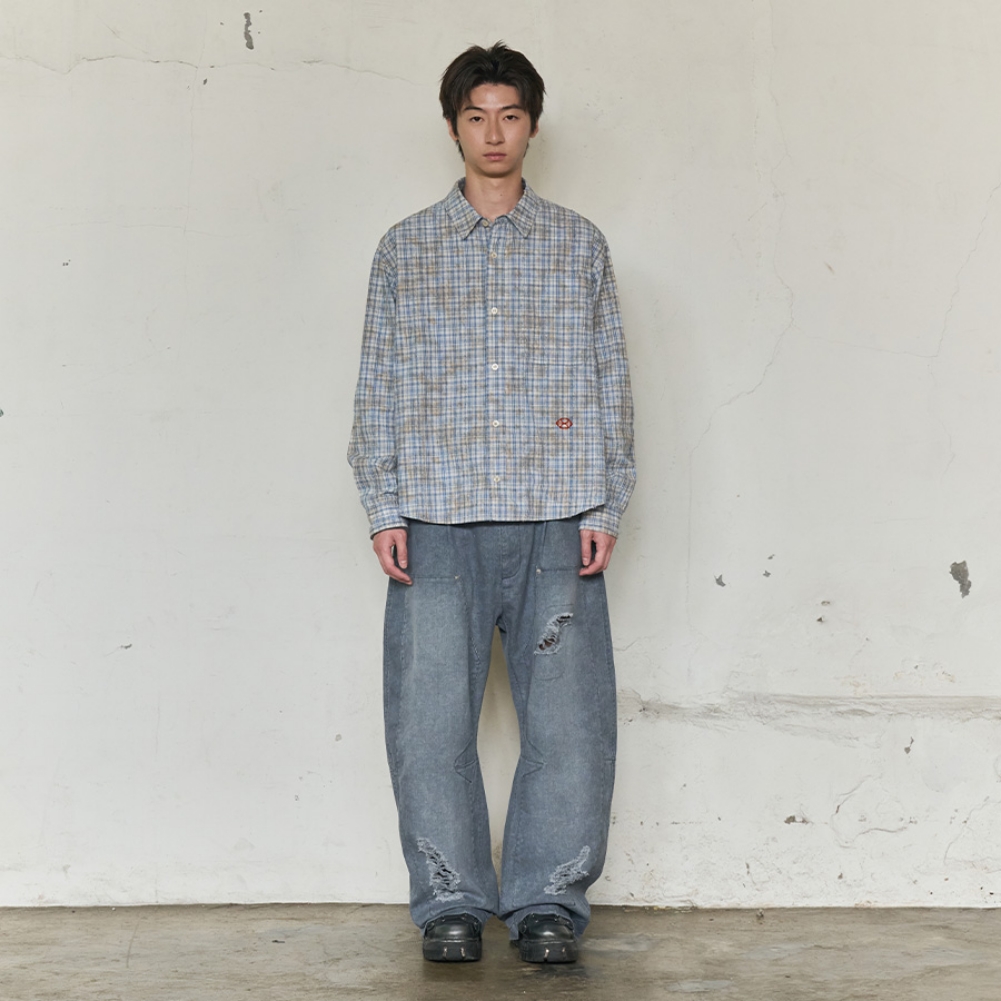 VINTAGE CLOUDE PLAID SHIRT (BLUE)
