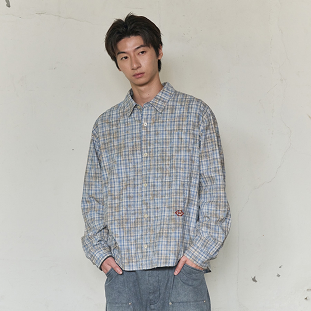 VINTAGE CLOUDE PLAID SHIRT (BLUE)
