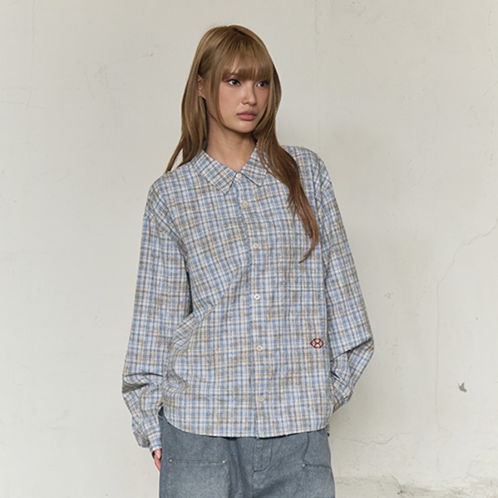 VINTAGE CLOUDE PLAID SHIRT (BLUE)