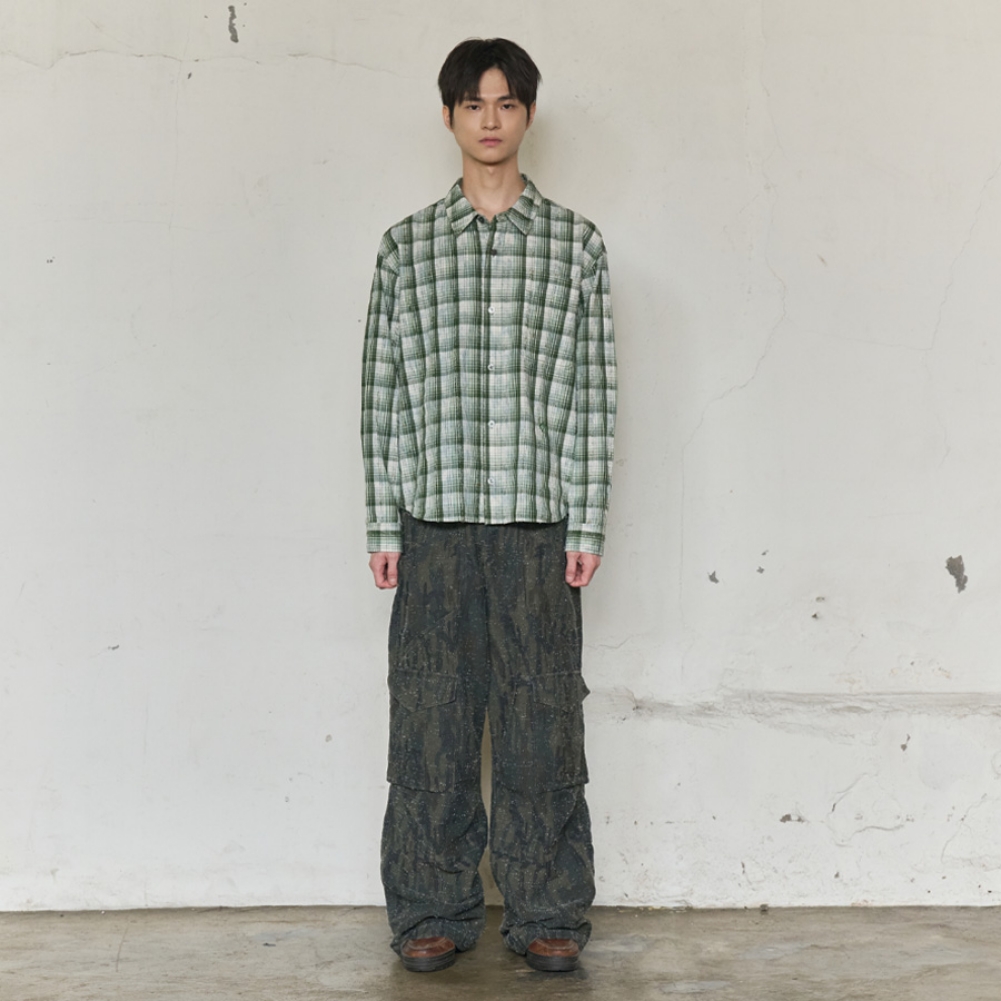 VINTAGE CLOUDE PLAID SHIRT (GREEN)