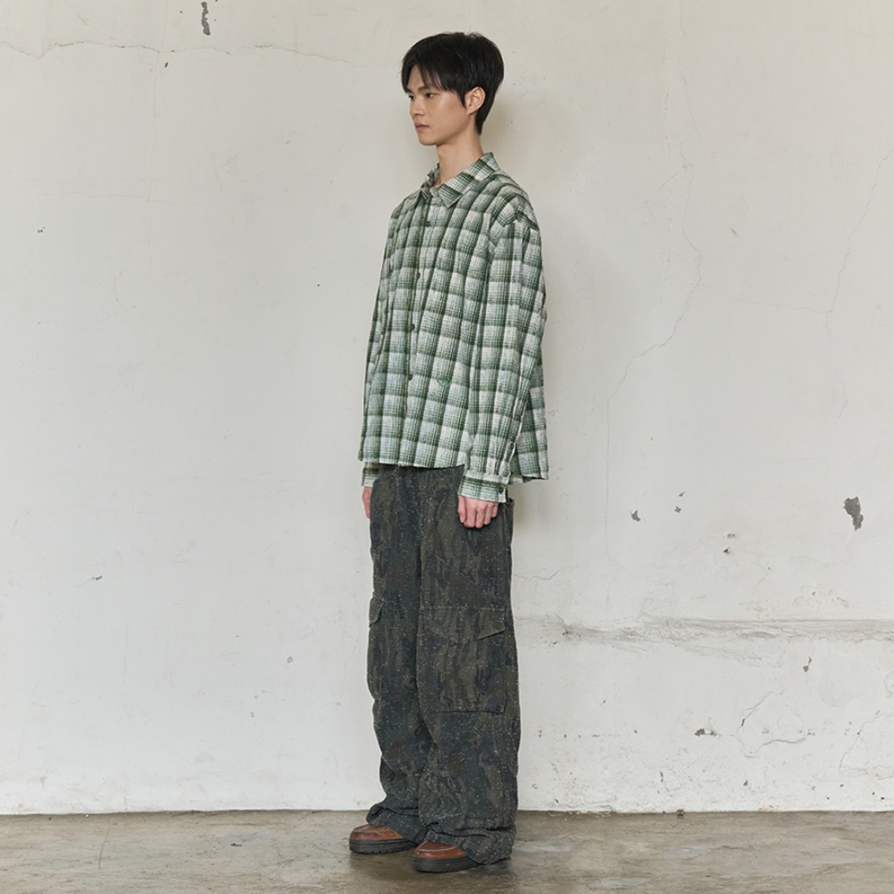 VINTAGE CLOUDE PLAID SHIRT (GREEN)