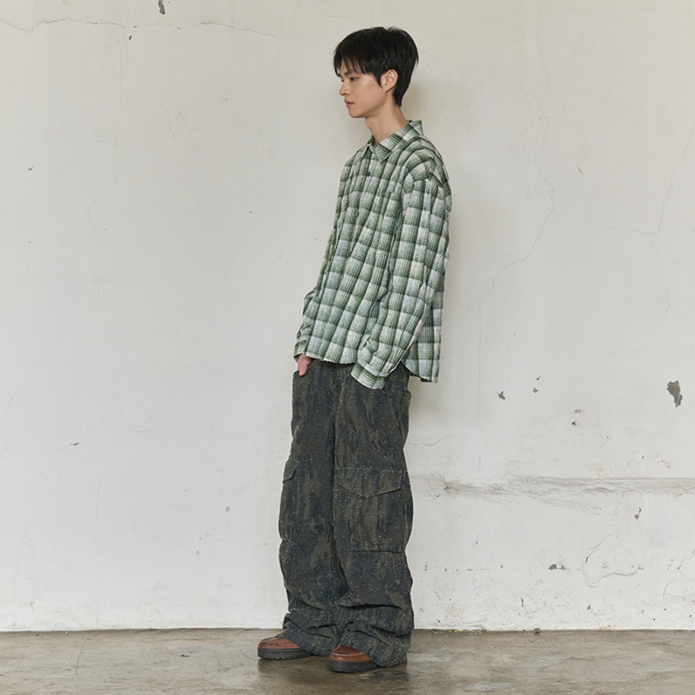 VINTAGE CLOUDE PLAID SHIRT (GREEN)