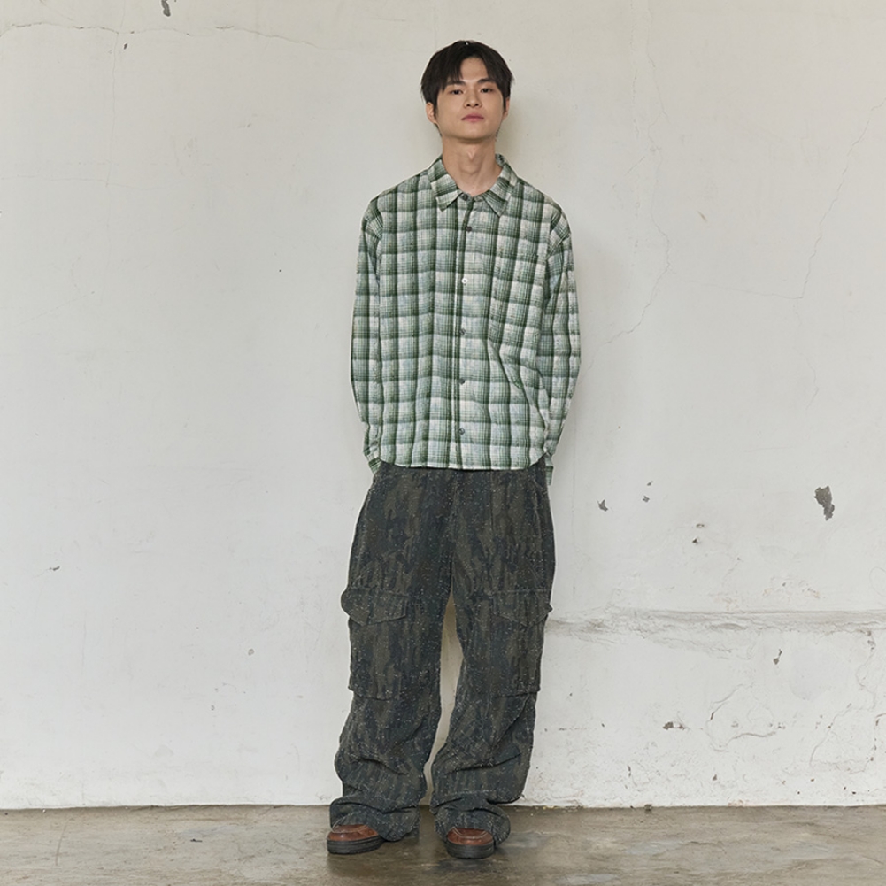 VINTAGE CLOUDE PLAID SHIRT (GREEN)