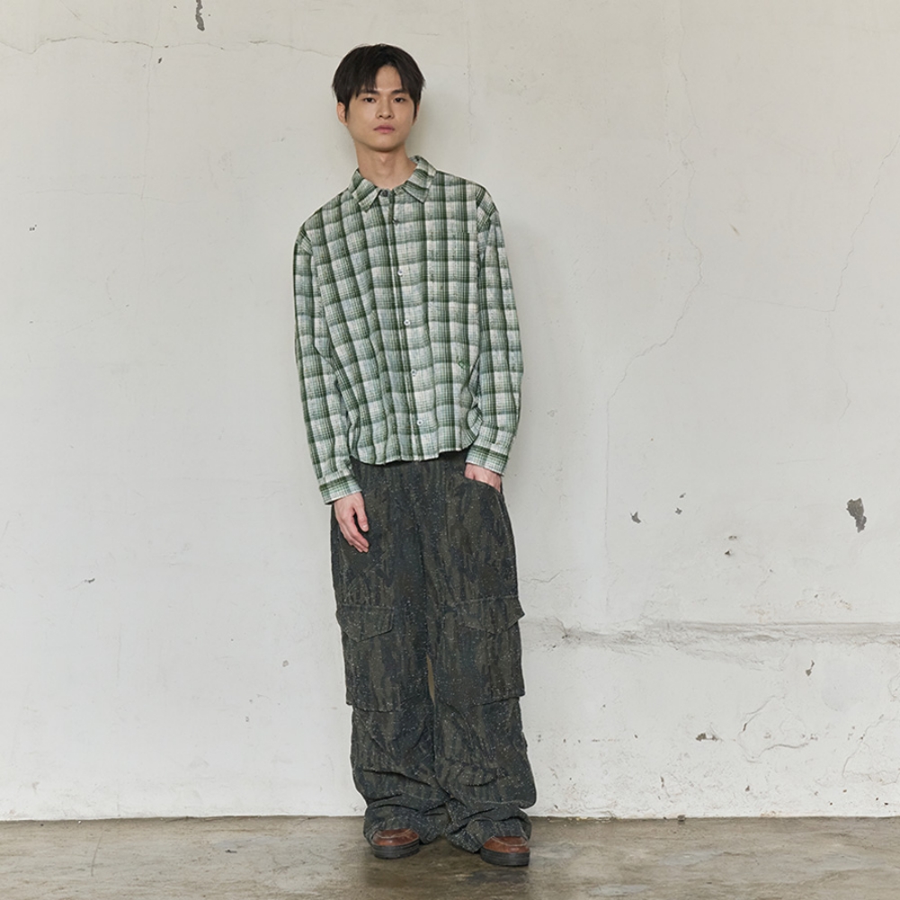 VINTAGE CLOUDE PLAID SHIRT (GREEN)