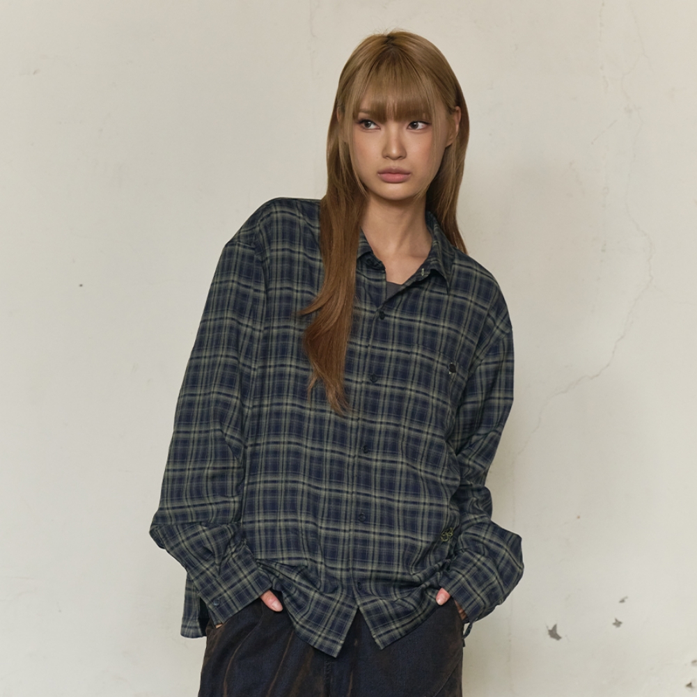 AFTERIMAGE CHECK SHIRT (DARK GREEN)