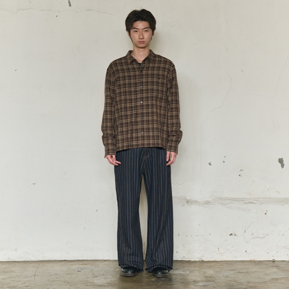 AFTERIMAGE CHECK SHIRT (BROWN)